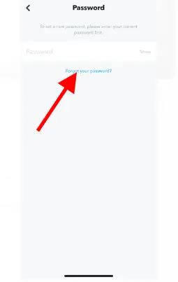 On the Snapchat login page, type your Snapchat username and select "Forget Your Password?"